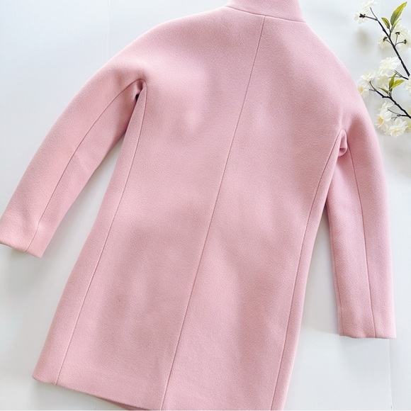 NEW J.Crew Pink Nello Gori Italian Stadium Cloth Wool Cocoon Coat Size 00 - Picture 4 of 9